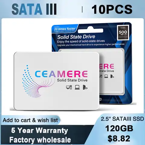Жесткий диск CeaMere Sata Ssd, 10 шт., 120 ГБ, 2,5 ГБ, 128 ГБ, внутренний жесткий диск для ноутбука и настольного компьютера