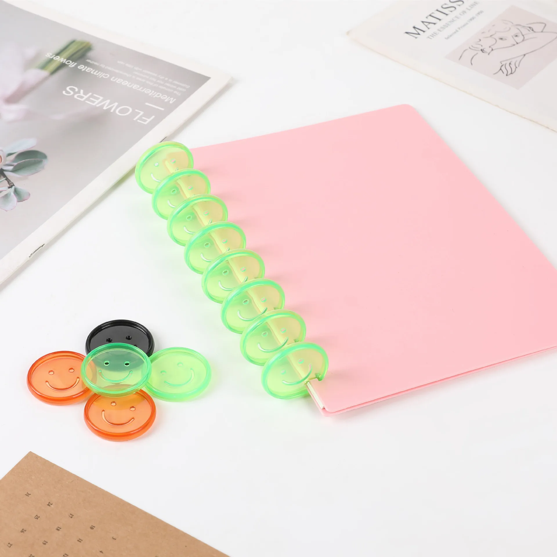 

11pcs 35mm Plastic Mushroom Binder Notebook Accessories Loose-leaf Binder Discs Plastic Ring Disc Binding Planner Rings