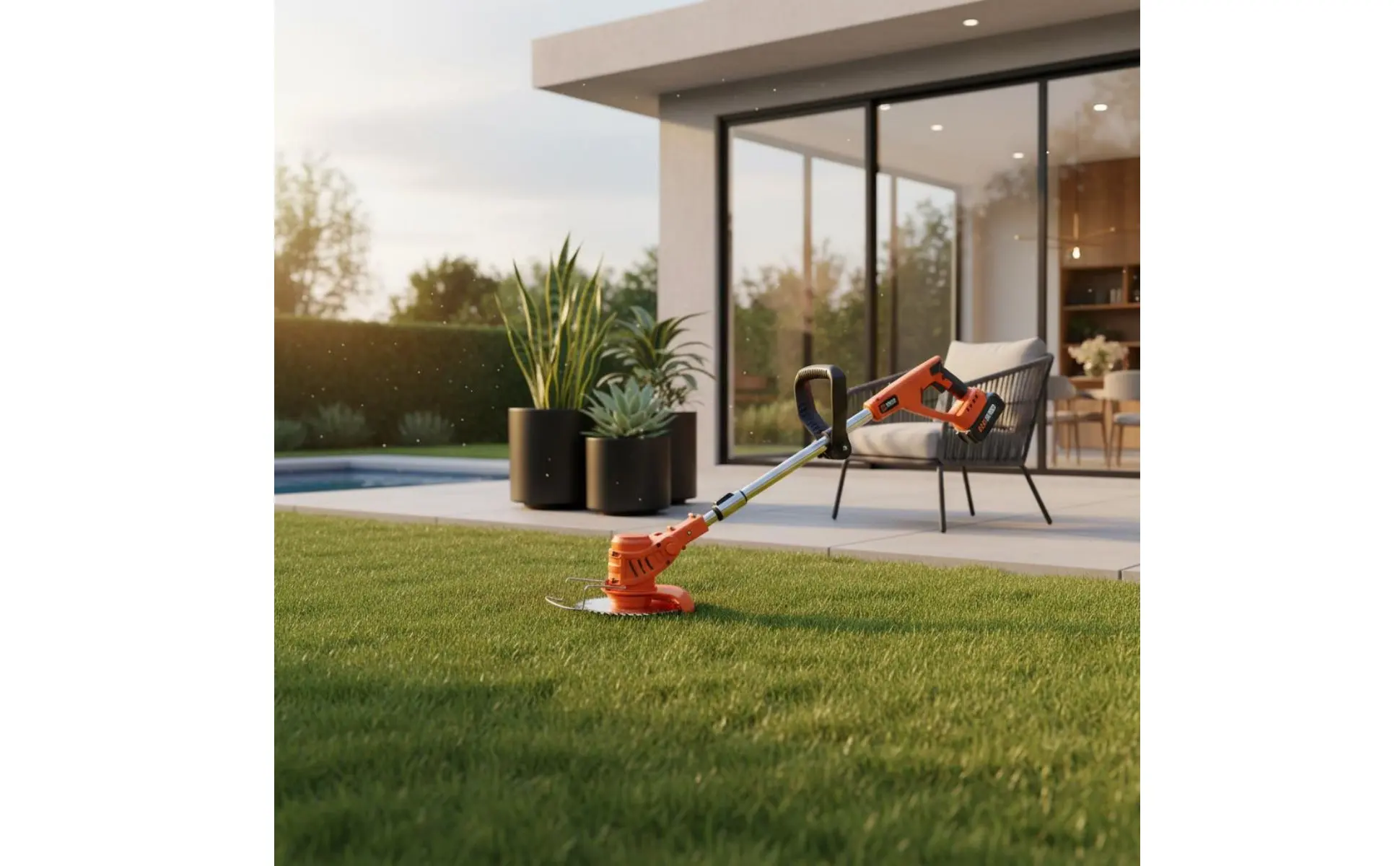 Cordless Electric Grass Trimmer Adjustable Shaft Battery-Powered Vegetation Wacker Electric Brush Cutter Extendable Length