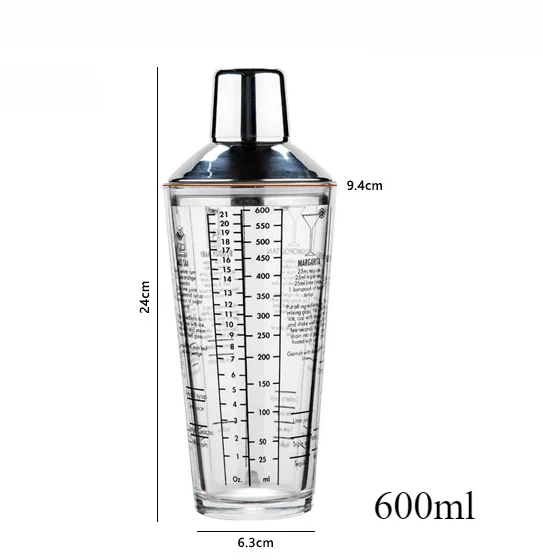 400/600 мл стеклянный шейкер для коктейлей, прозрачная чашка, шейкер для смешивания, ручной герметичный вечерние бар, домашний бокал для вина, инструменты для шампанского, бармена
