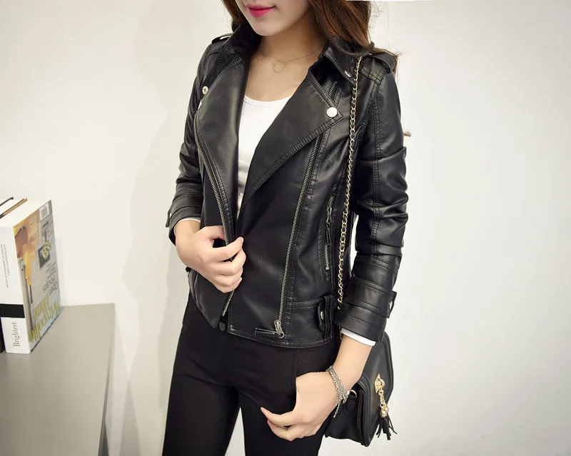 Motorcycle Coat PU Leather Jacket Women Korean Jacket Women Leather Jacket Winter Jacket Women 2022 Women's Leater Jacket Female