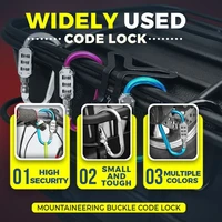 universal password 3 digit combination lock carabiner combination lock suitcase padlock electric vehicle helmet lock
