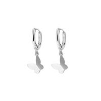 authentic 925 sterling silver earring flying butterfly hoop ear buckle stud earring for women girl wedding party jewelry gift