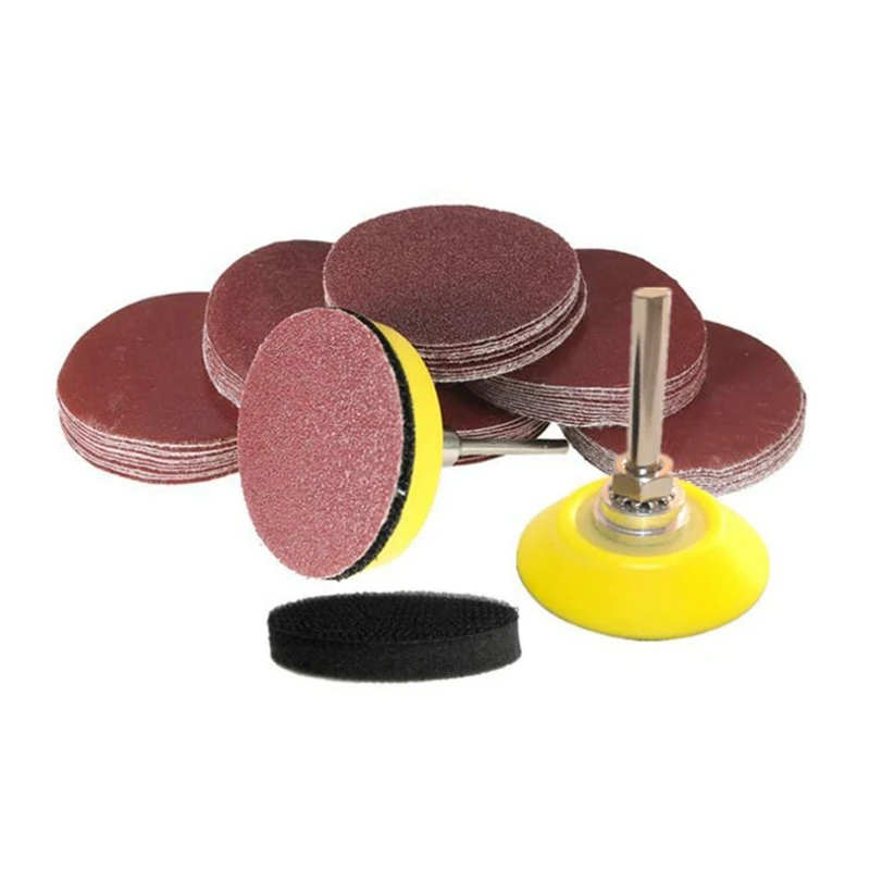 

HOT SALE 104Pcs 2 Inch Sanding Sandpaper Flocking Disc Sandpaper 100 Pieces Of 80-3000 Grit Sandpaper 2 Trays 2 Cushion Pads