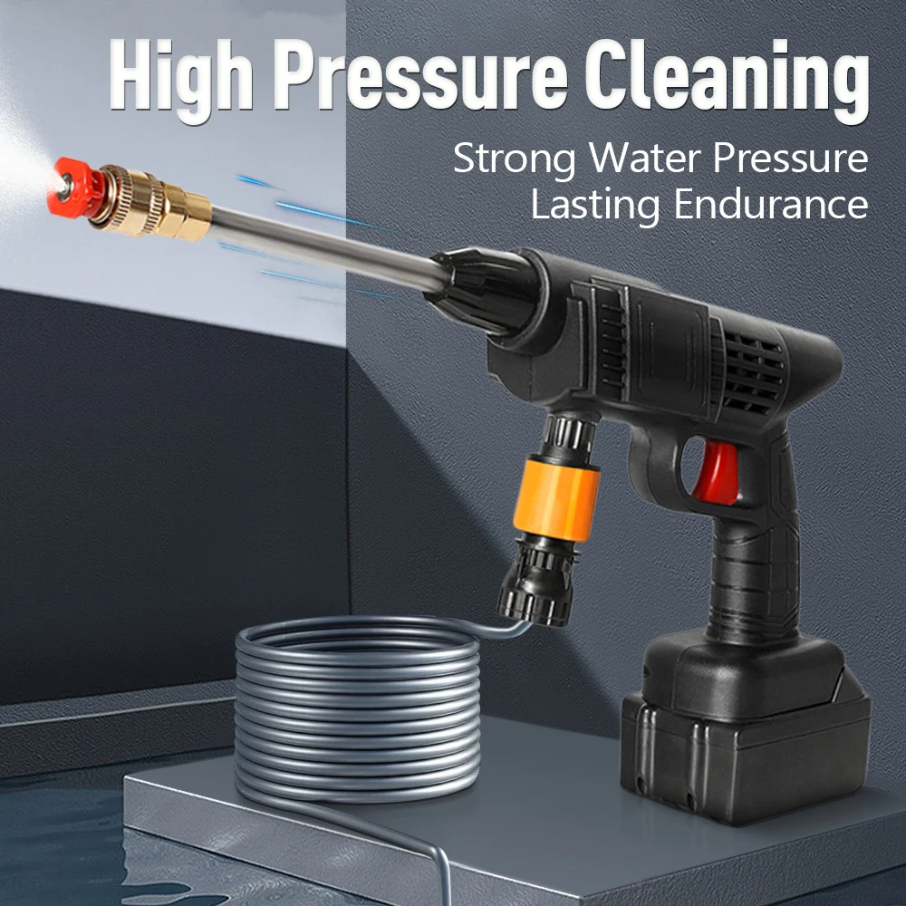 

High Pressure Water Gun Electric Car Household Rechargeable Lithium Battery Wireless Spray Washer Cleaner Washing Machine