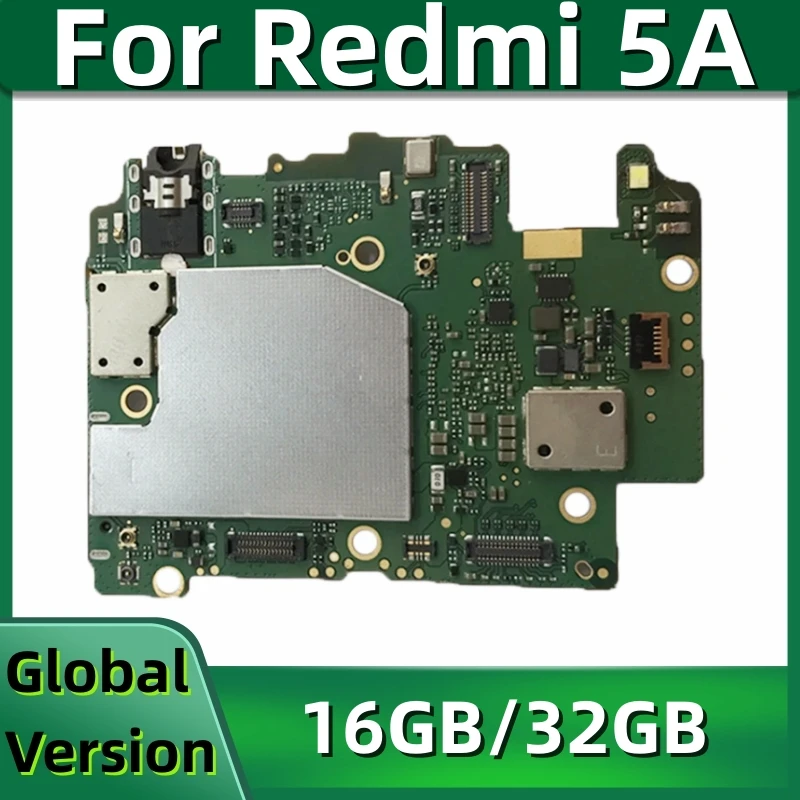 

Motherboard for Xiaomi Redmi 5A, MCG3B, Original Mainboard, Logic Board with Full Chips, Global MIUI System, 16GB, 32GB ROM