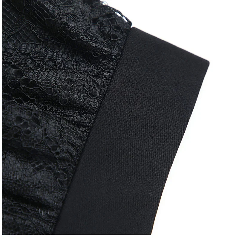 Женская черная кружевная плиссированная юбка на осень/зиму 2024 модная женская до