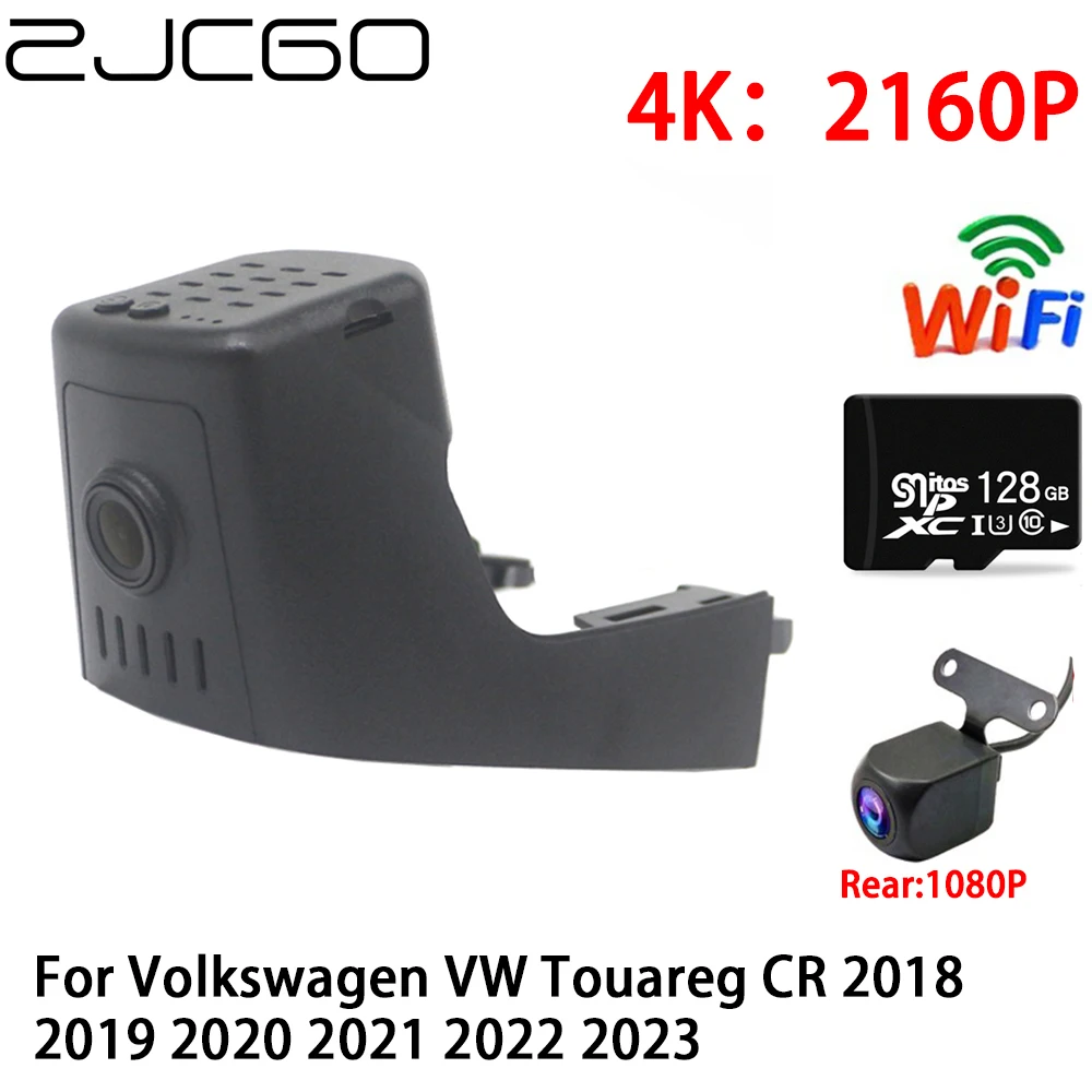 

ZJCGO 4K Car DVR Dash Cam Wifi Front Rear Camera 2 Lens 24h Parking for Volkswagen VW Touareg CR 2018 2019 2020 2021 2022 2023