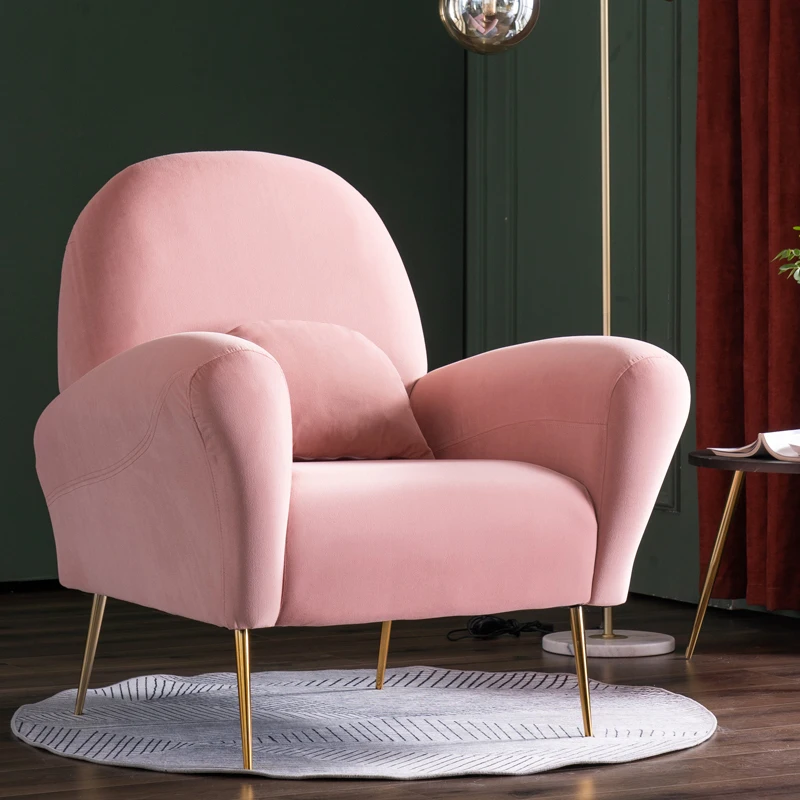 Ленивые эстетические стулья для спальни, напольное одноместное современное кресло в скандинавском стиле, розовое кресло для салона, Сканди...