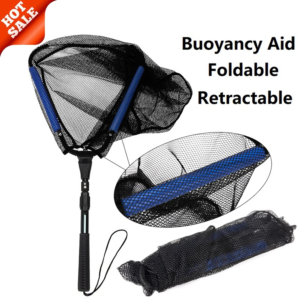 

Aluminum Alloy Retractable Fishing Net Tackle Design Telescoping Foldable Landing Net Pole Folding Landing Net For Fly Fishing