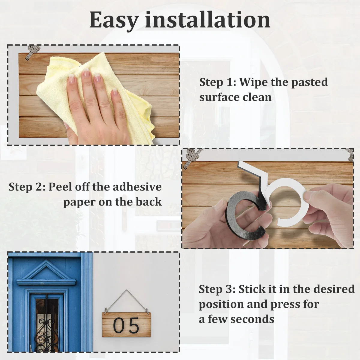 Самоклеящиеся адресные цифры для дома от 0 до 9 10 шт. 100 мм акриловые