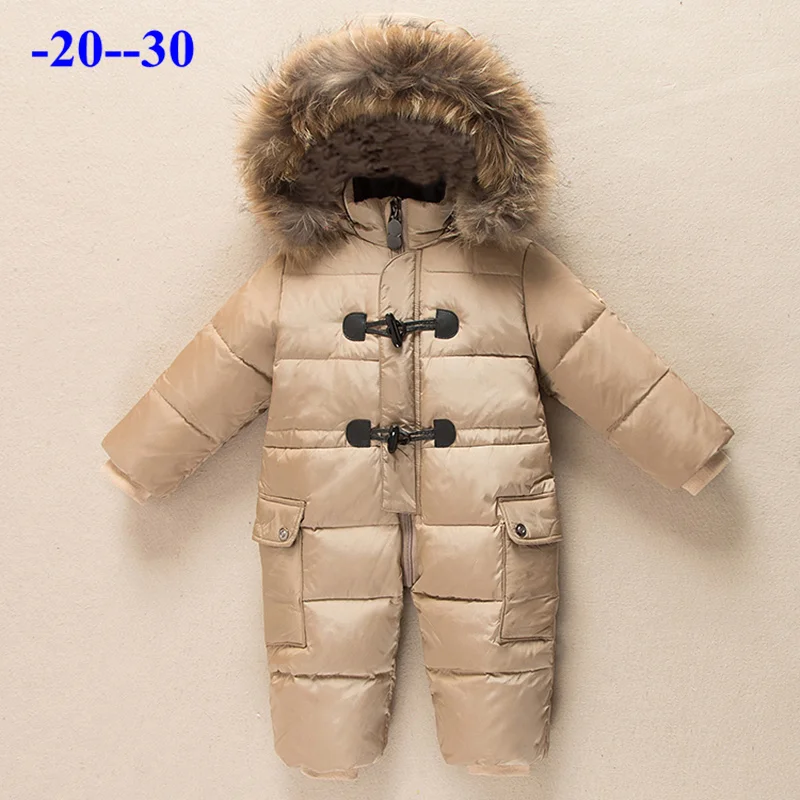 new born baby Russian clothes 90% duck down jacket girls coats winter Park for infant boy snowsuit snow wear romper