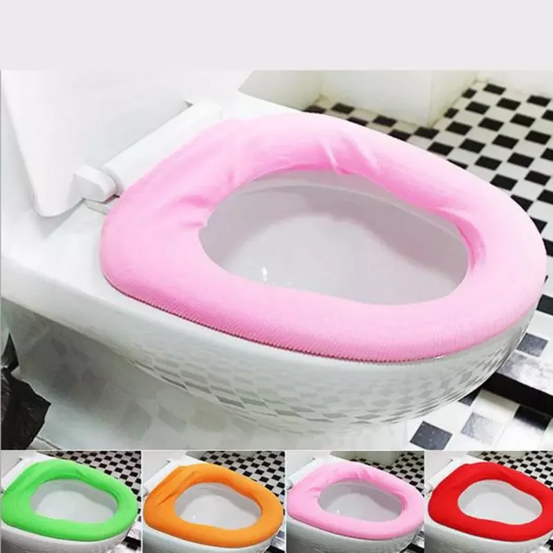 

Candy-colored Bathroom Filling Soft Thickened Seat Pads Washable Warmer Toilet Mat Cover Winter Comfortable Seat Cushion