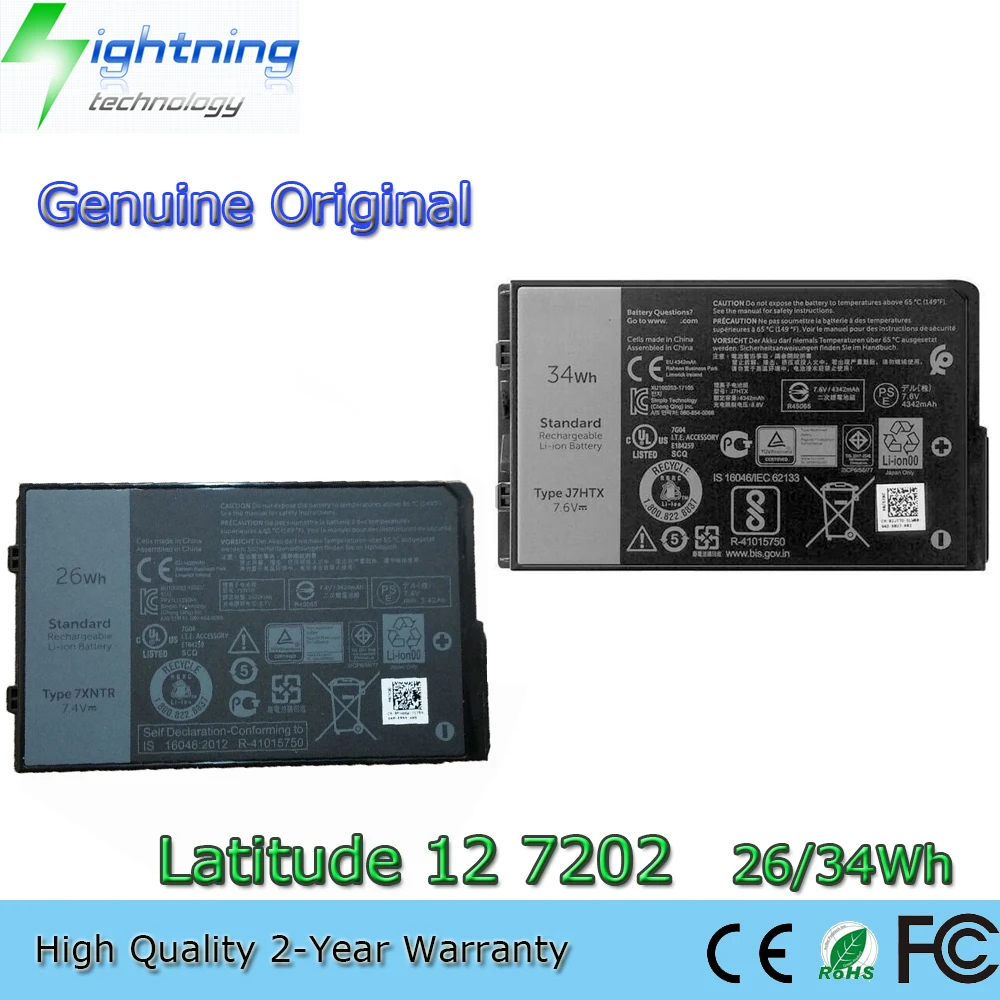 Новый оригинальный аккумулятор для ноутбука 7XNTR 7 4 В 26 Втч Dell Latitude 7202 7212 Rugged Extreme