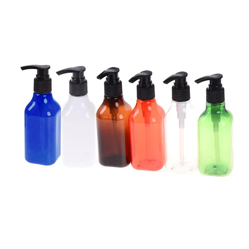 

1pc 200ml Empty Plastic Lotion Pump Bottles For Cleansing Oil Comestic Creme Soap PET Water Pump Jars Bathroom Accessories