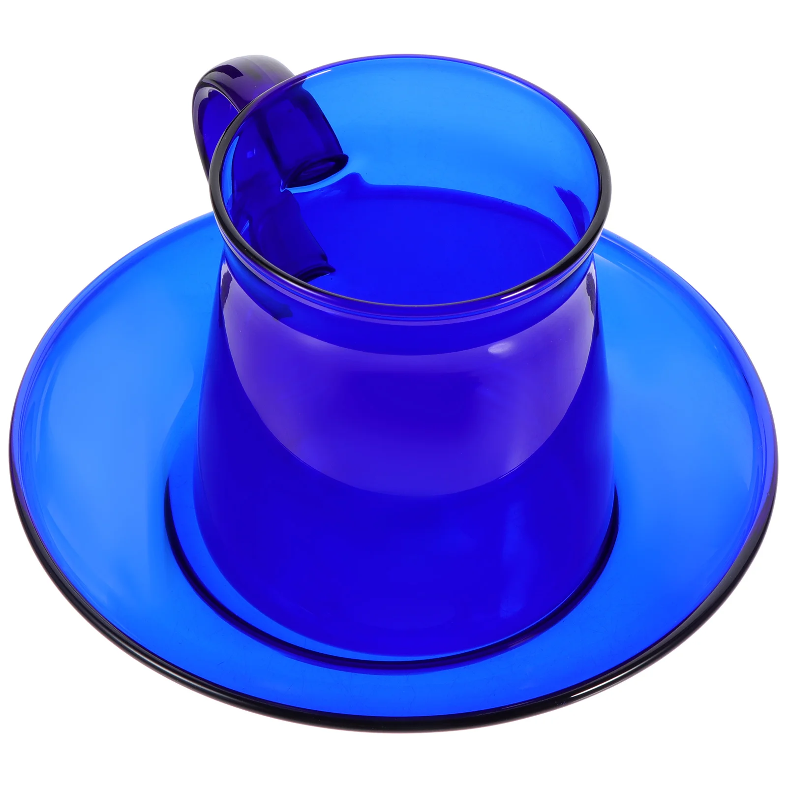 

1Set Heat-resistant Coffee Cup Chic Tea Saucer Cup Simple Glass Cup for Home