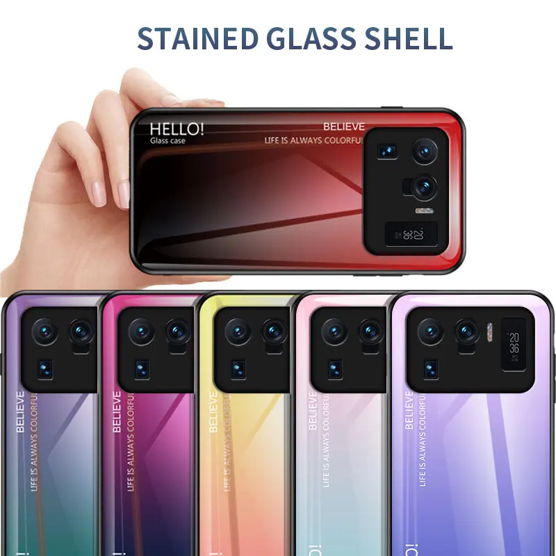 

For Xiaomi Mi 11 Ultra Case Premium Glass Gradient Case Colorful Back Cover