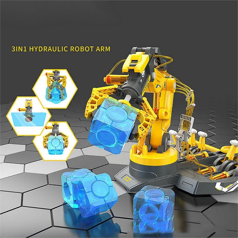 

Science Experiment Hydraulic Robot Mechanical Arm Diy 3In1 Assembled Explore Kids Engineering Educational Toys Set for Children