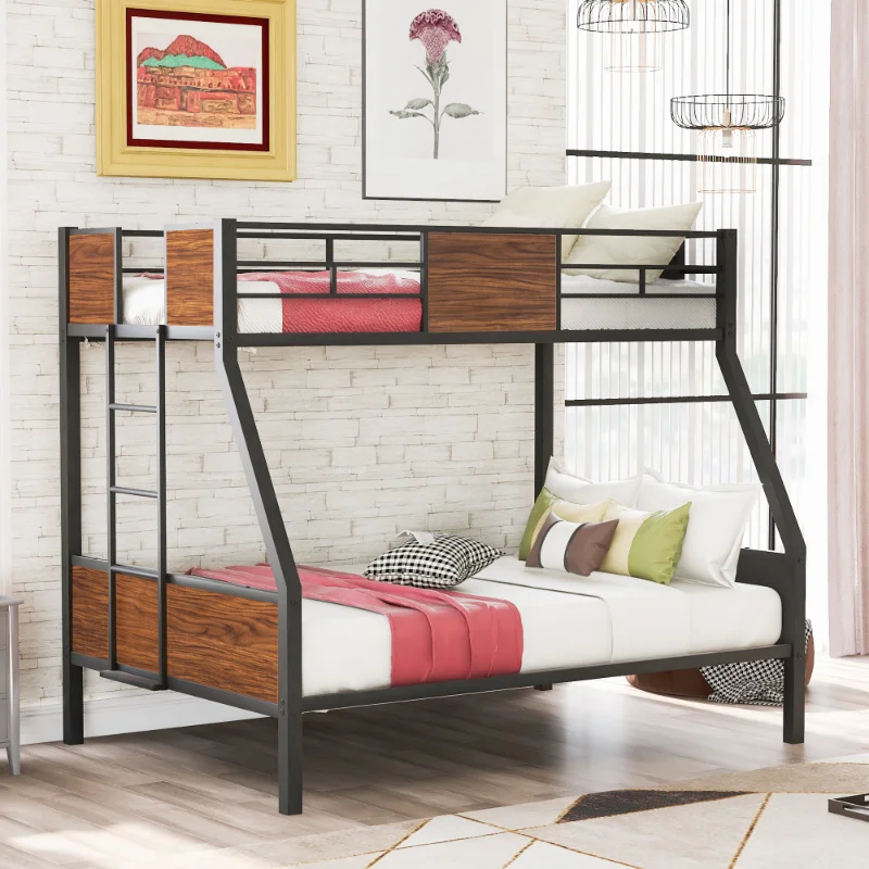 Bunk Bed With Safety Rail\  Built-in Ladder For Bedroom\  Dorm\