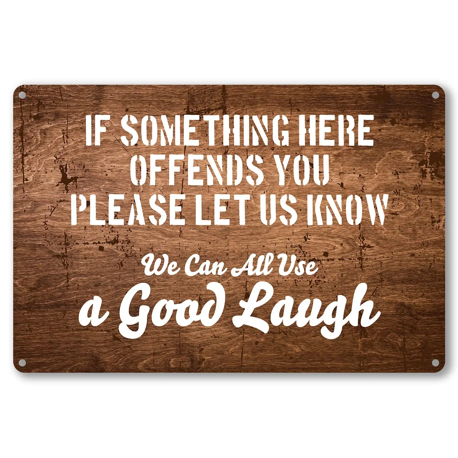 

Quote Sarcastic Metal Tin Sign Wall Decor - Vintage We Can All Use A Good Laugh Metal Tin Sign for Home Bar Man Cave Wall Decor