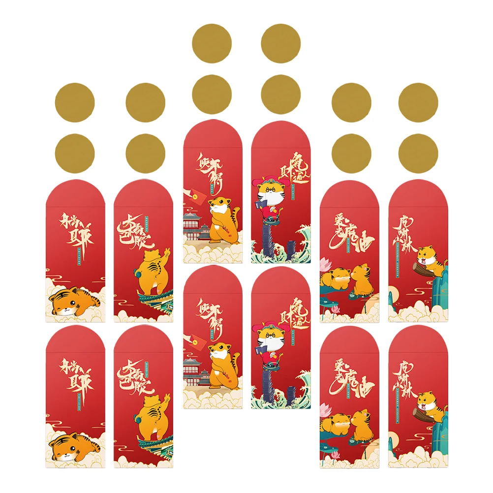 

24Pcs Cash Envelopes Red Packets 2022 Present Envelope Chinese Zodiac Bags Zodiac Hong Bao