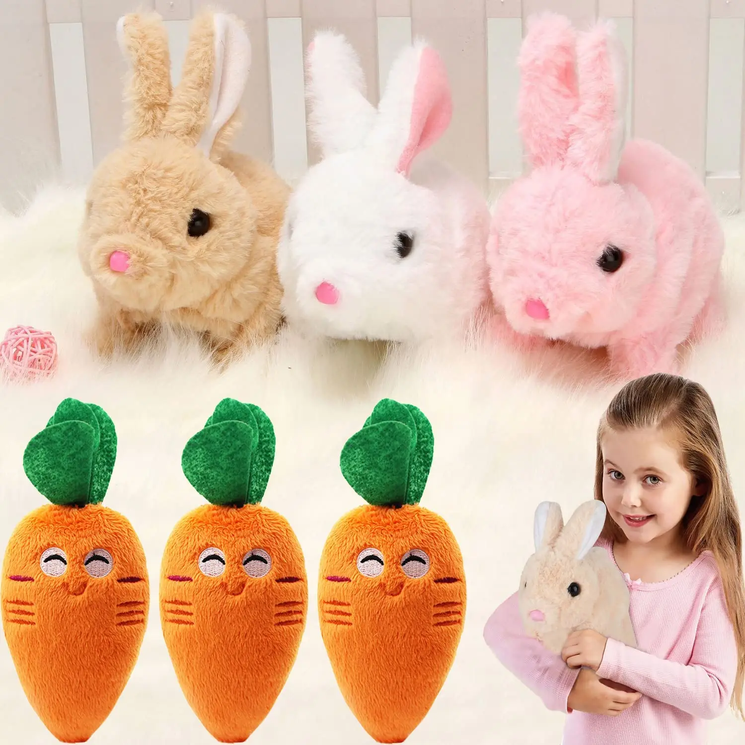 

Игрушки-кролики, игрушки, кролики могут ходить и говорить, пасхальные Плюшевые игрушки-кролики, прогулочный кролик, развивающая игрушка
