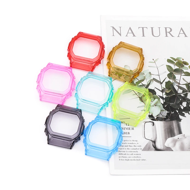 Resin Clear Watch Band Set Suitable for Casio DW-5600SK 5635 GW-B5600 Ice Tough Ice Electric Clear watch band set accessories