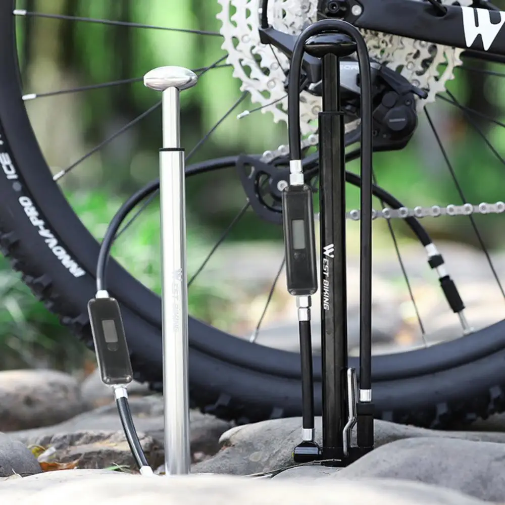 

WEST BIKING Bicycle Pump High Pressure Floor Standing Electronic Digital Display Barometer Pump Cycling Equipment Bike Accessory