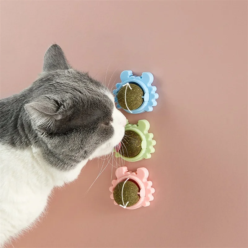 

Cat Mint Cat Catnip Ball Toys Rotatable Candy Snack Ball Cat Candy Licking Snacks Catnip Snack Nutrition Energy Ball Kitten Toy