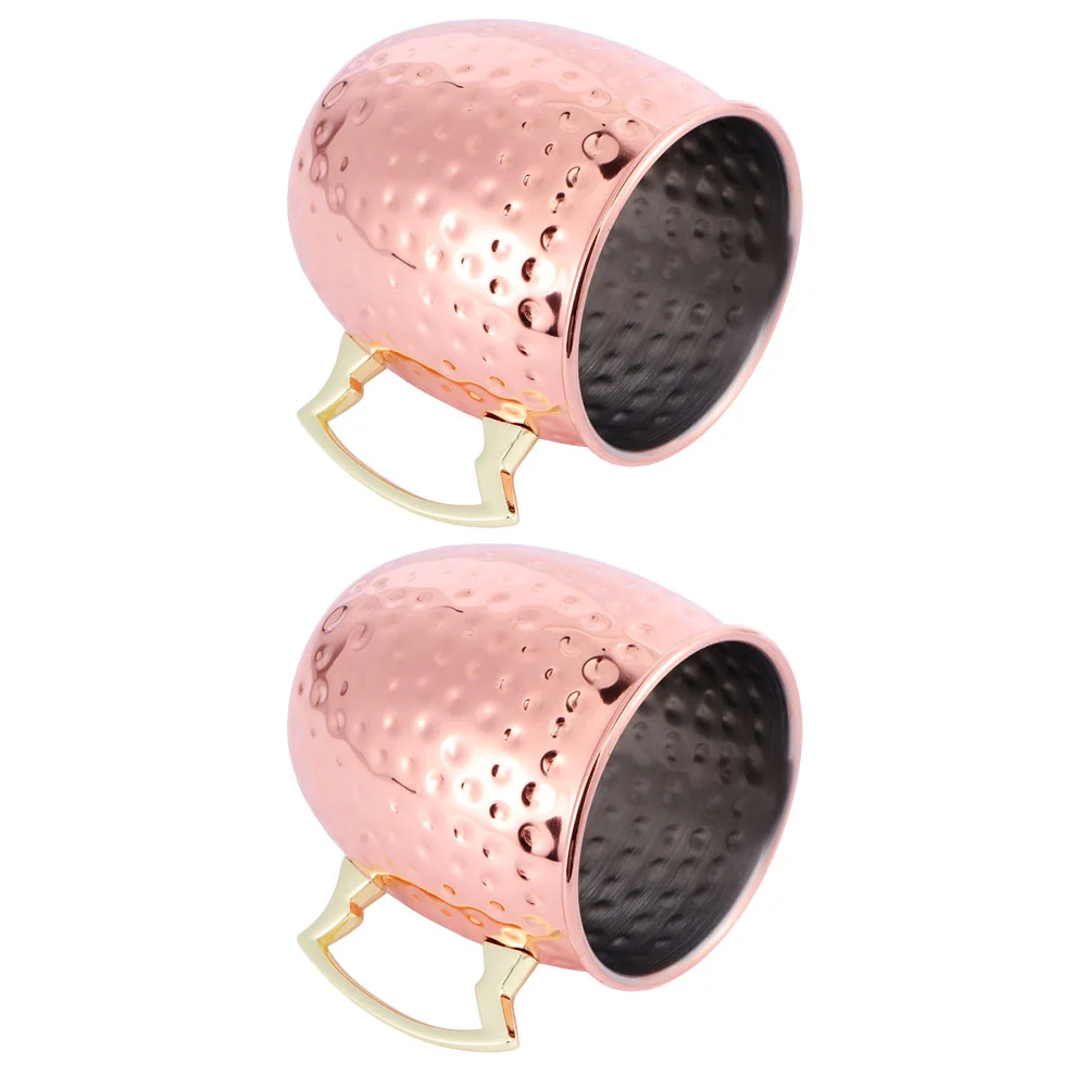 

2Pcs Practical Stainless Steel Cups Bar Use Cups Party Cocktail Cups Rose Gold