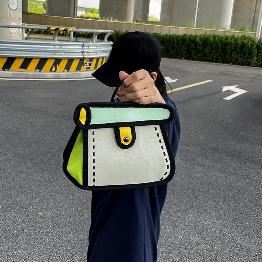 

Cute Shoulder Bag 3D Style 2D Drawing Cartoon Handbag Phone Casual Purse Cell Messenger Handbags Crossbody Shoulder Canvas U1Q2