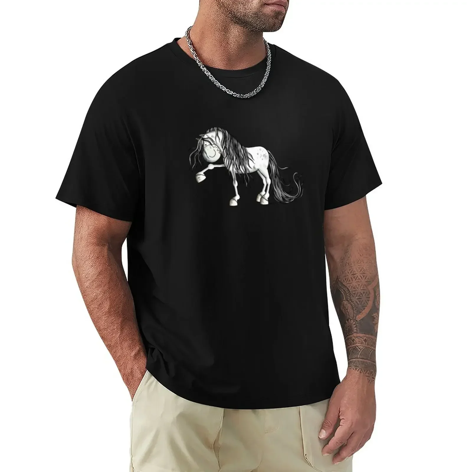 usjan HorsePura RazaHorses T-Shirt zwierzęcy nadruk dla chłopców Estetyczna odzież męska koszulka treningowa