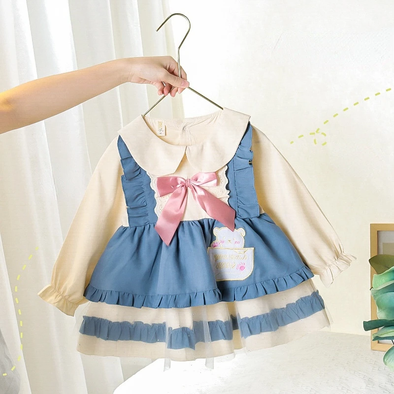

Girls 2022 New Bear Dress Fashion Children's Dress Princess Dress Kids Dresses for Girls Girl Clothes Baby Girl Dress