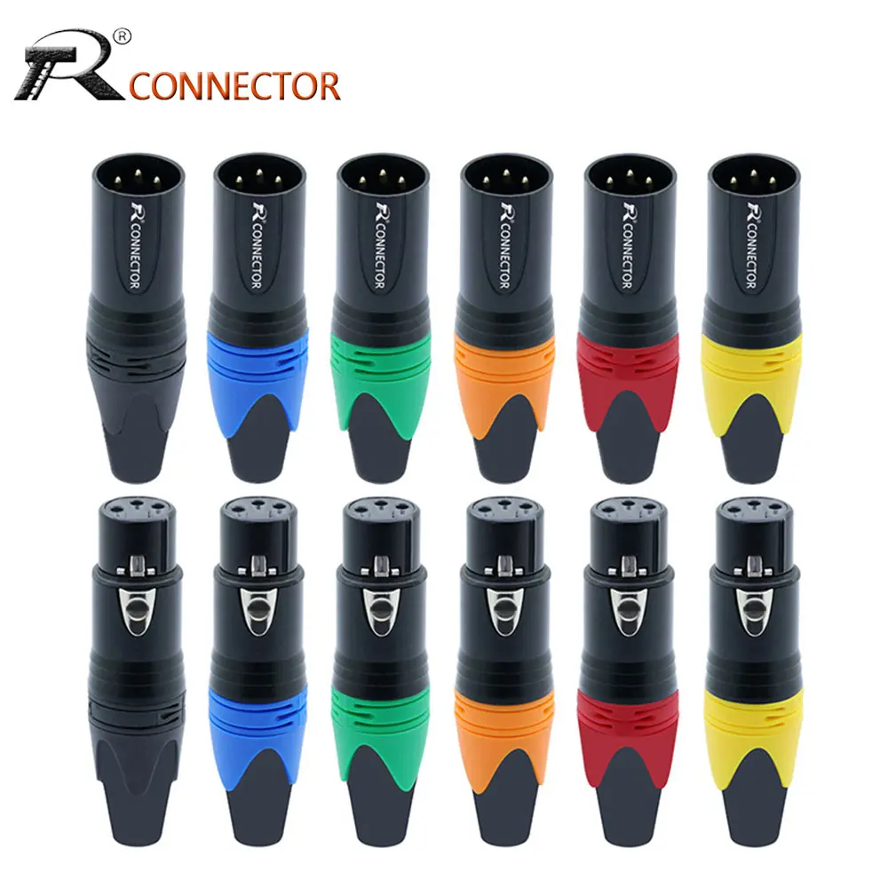 

3-контактный разъем XLR, разъем для микрофона, штекер, Женский адаптер, разъем для микрофона, 6 цветов, предложение