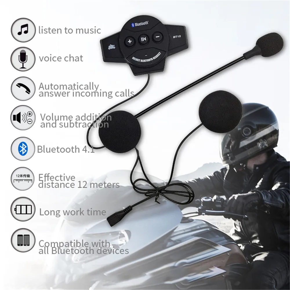 

Bluetooth-гарнитура для мотоциклетного шлема, 300 мАч