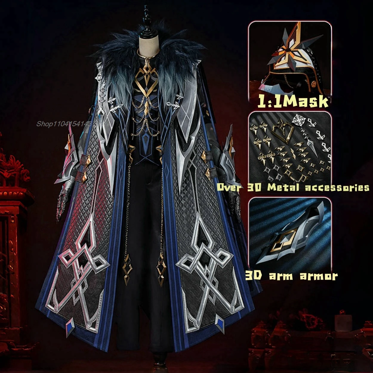 Capitano Cosplay Game Genshin Impact Costume Fatui Fashion Handsome Uniform Halloween Party Role Play Clothing S-XXL