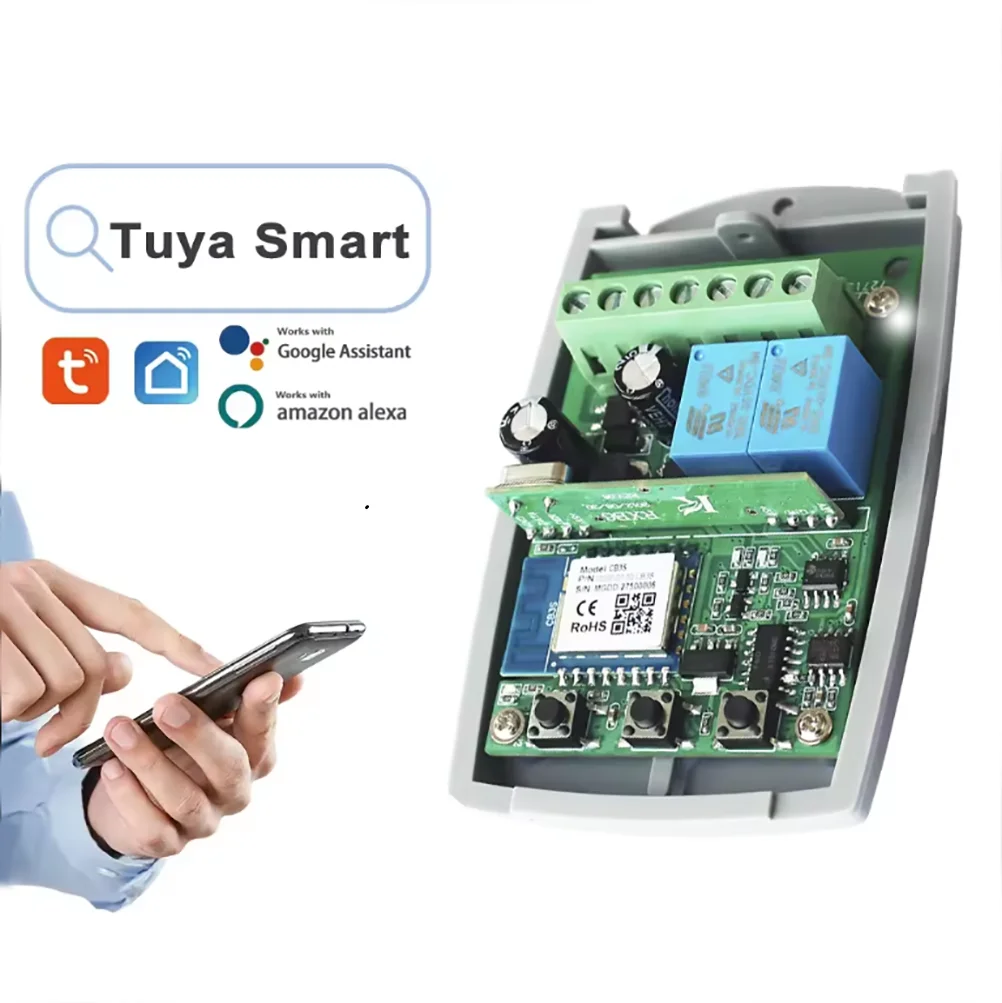 Универсальный пульт дистанционного управления 433 МГц 2CH Tuya Wifi для гаража