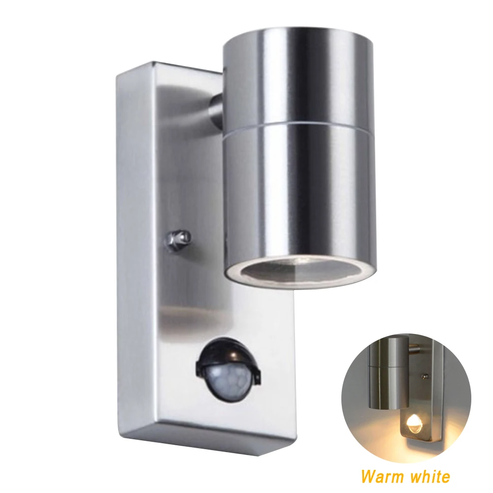 

Down Night Waterproof Yard Single Head Outdoor Stainless Steel PIR Motion Sensor Wall Light Easy Install Garden Energy Saving