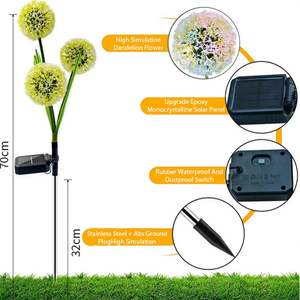 

LED Dandelion Lawn Lamp Garden Decorative Solar Lights 36 LED Waterproof Light For Outdoor Yard Pathway Wedding Party Lighting