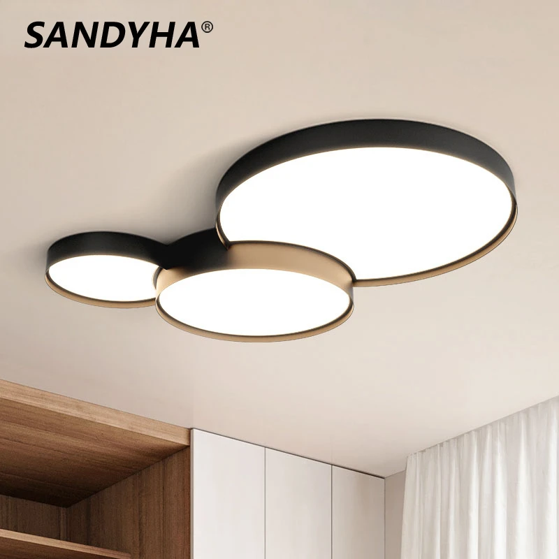 

SANDYHA New LED Ceiling Lights for Bedroom Kitchen Living Dining Room Indoor Chandeliers Acrylic Lamp Luminaria Home Dero Lustre