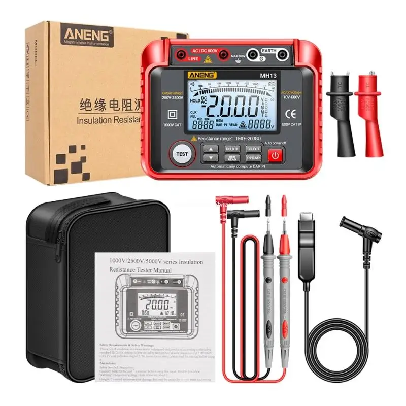 

MH13 Digital Ohm Tester LCD Display Megometro Insulation Megger Resistance Meter Dropship