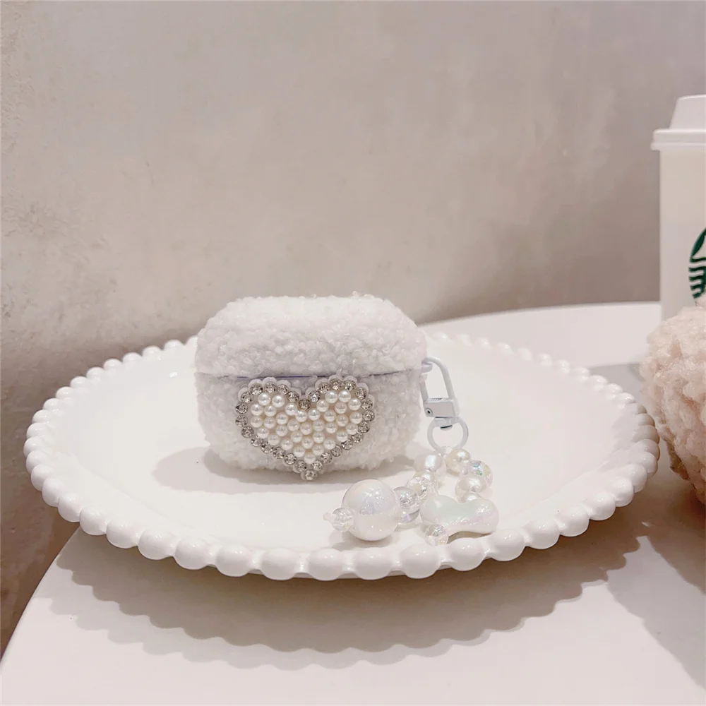 Для airpods 3 pro 2 1 плюшевая Роскошная жемчужная Бриллиантовая гарнитура с любовным