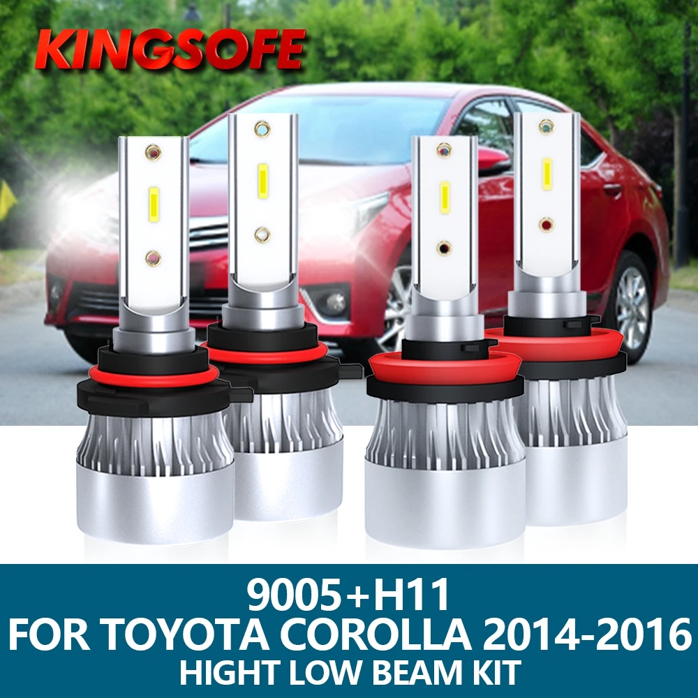 

4 шт., автомобильные лампы для Toyota Corolla 9005, 6000 лм, 80 Вт, 2014 к