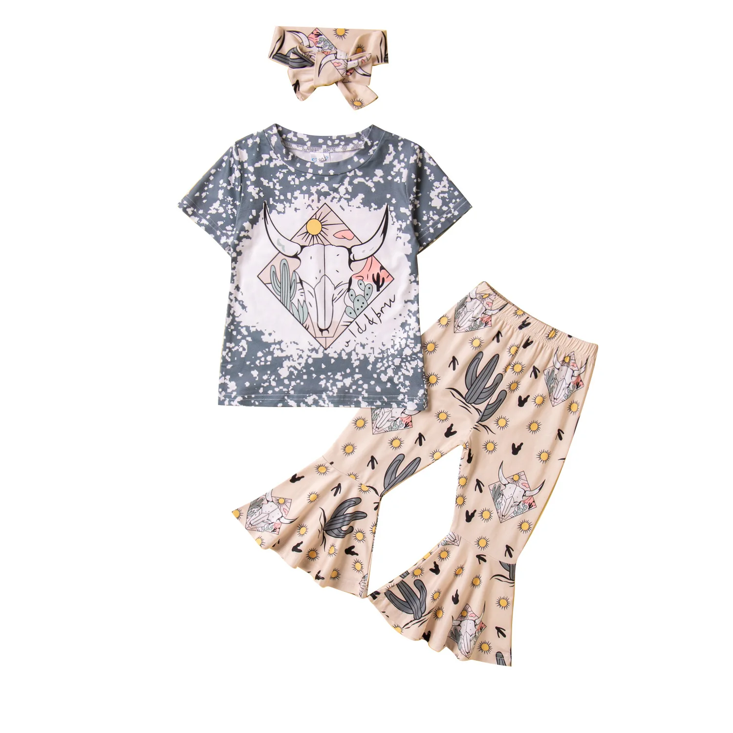 

3 шт., детские брюки-клеш с длинным рукавом