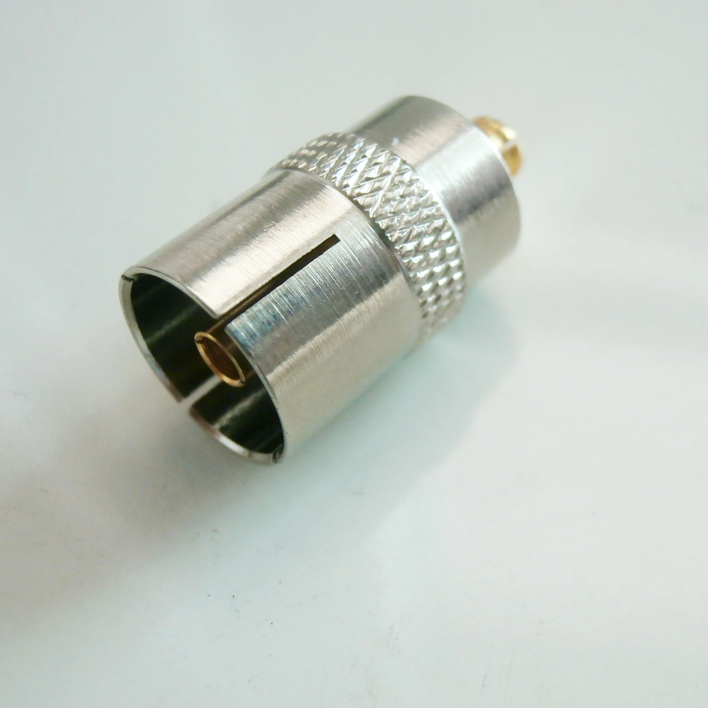 50 Ом MCX к стандарту IEC DVB-T ТВ-розетка гнездо штепсельной вилке MCX-IEC никелированные