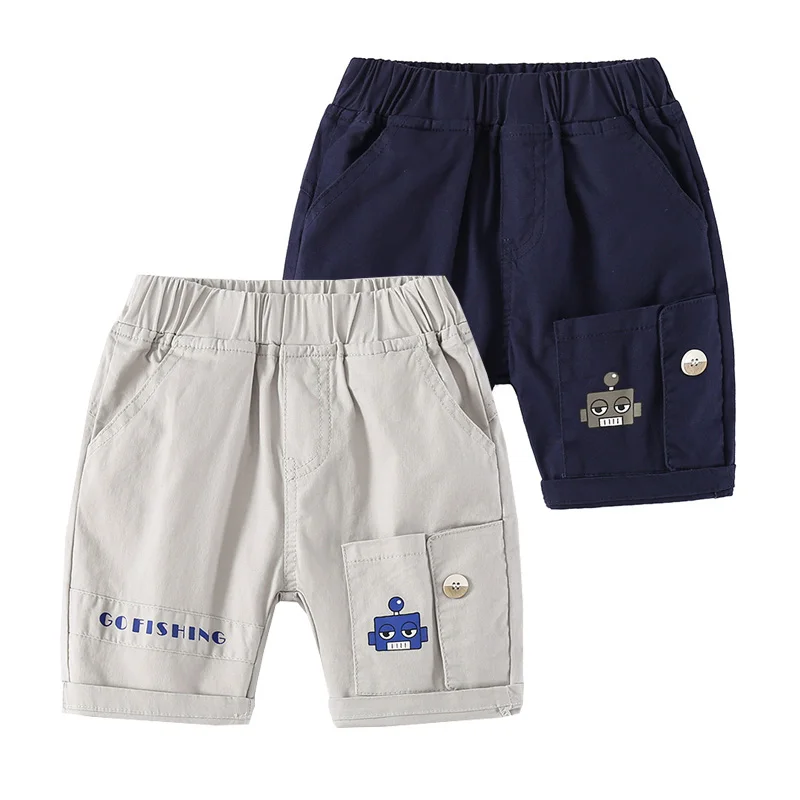 

Summer Boys Shorts Elastic Waist Quality Toddler Knee Length Beach Pants Baby Cargo Trousers Kids Children Clothes