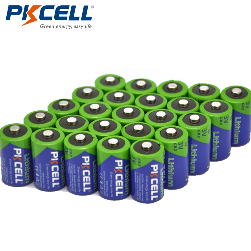 

20pcs PKCELL 3V 850mAh CR2 Lithium Battery CR2 Li-MnO2 Non-Rechargeable Battery for Cameras LED Flashlights Headlamps