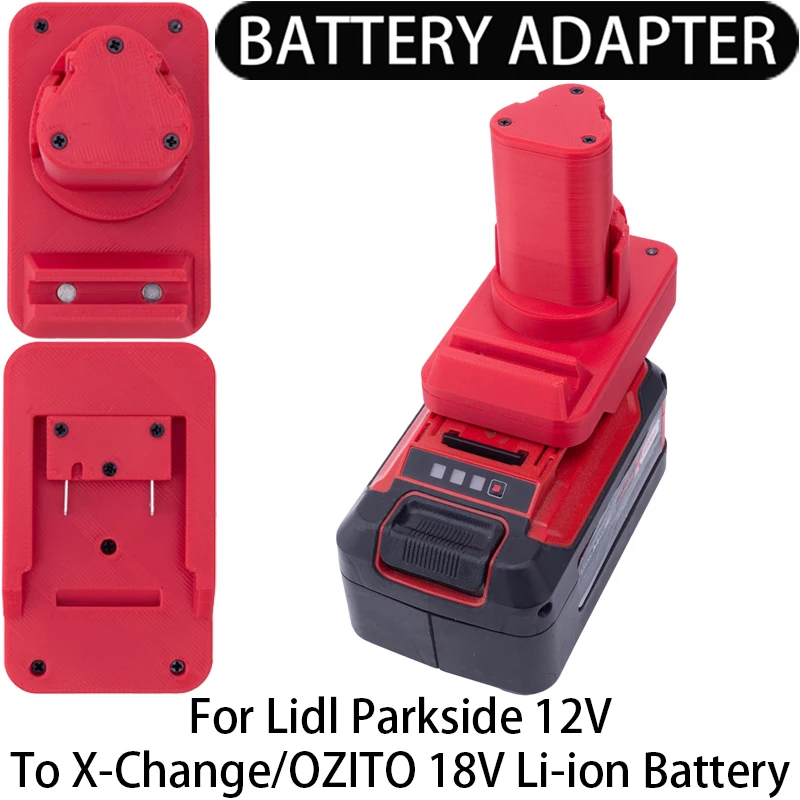 

Адаптер/преобразователь аккумулятора для литий-ионных инструментов Lidl Parkside 12 В на X-Change/OZITO 18 В, адаптер для литий-ионного аккумулятора, аксессуар для инструментов