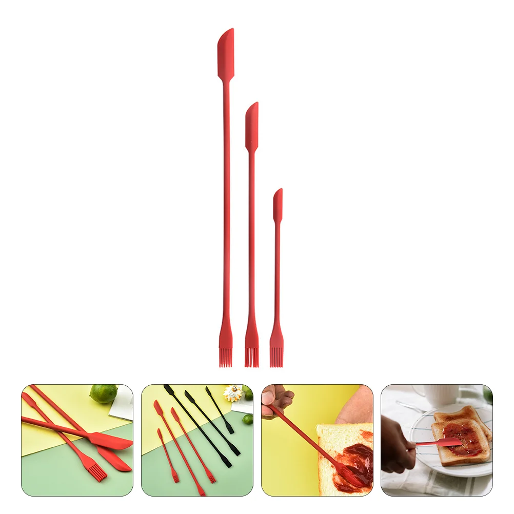 

Spatula Silicone Icing Scraper Kitchen Cake Jar Handlespreader Mixing Pastry Rubber Scrapers Ended Double Turner Stick Non Egg