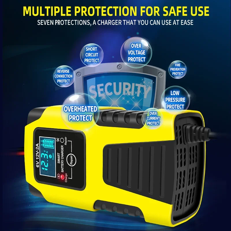 E-FAST ZYX-J99 Зарядное устройство для мотоциклетного аккумулятора 6V12V Педаль